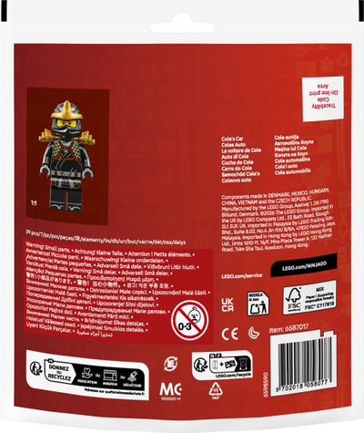 Set LEGO NINJAGO Ninja Cole’s Car 30723, për fëmijë 6+, shumëngjyrëshe