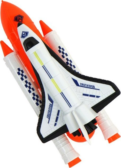 Set lodrash Leantoys Space Mission, raketë dhe makinë eksplorimi, me astronautë, bardhë blu