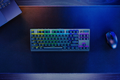 Гејминг тастатура Razer DeathStalker V2 Pro Tenkeyless, безжична, низок профил, со RGB осветлување, црна