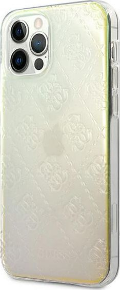 Mbulesë telefoni Guess GUHCP12M3D4GIRBL për iPhone 12 12 Pro 6.1", 4G 3D Pattern, opal iridescent