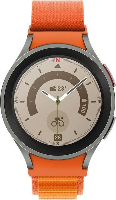 Rryp ore Tech-Protect Nylon Pro për Samsung Galaxy Watch 4 5 5 Pro, 40 46mm, portokalli
