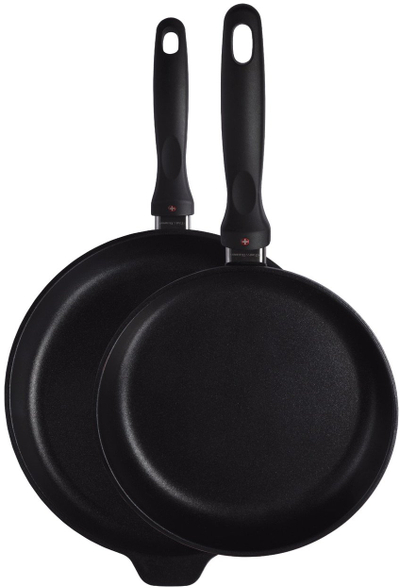 Set tiganësh Swiss Diamond XD Fry Pan Pair, sipërfaqe jo-ngjitëse, 2 copë, i zi
