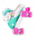 Ролери Nils Adjustable, големина 39-41, гумени тркала со LED, ABEC-7, шарени