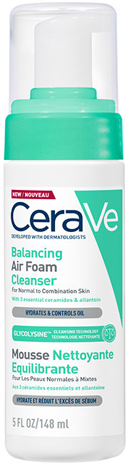 Shkumë pastruese fytyre CeraVe Balancing Air Foam Cleanser, 148ml, për lëkurë normale në miks