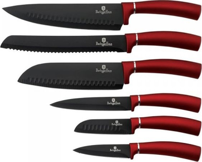 Set thikash Berlinger Haus Burgundy Metallic BH-2542, 6 copë, të zeza / të kuqe