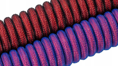 Kabëll aviator spiral Keychron Premium, USB-C, tekstilfibër, i kuq me të zi