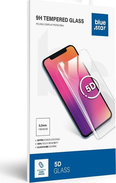 Stakll mbrojtës Blue Star 5D për Motorola Edge 50 Ultra, mbulim i plotë ekrani, i zi