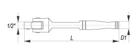 Dorezë rrotulluese Yato YT-1242, 1/2", 457mm, metalik