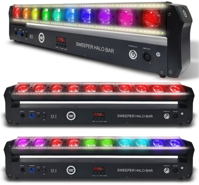Shirit ndriçimi skenik LIGHT4ME Sweeper Halo Bar, LED 10x30W RGBW, DMX, i zi