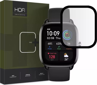 Mbrojtës ekrani Hofi Hybrid Pro+ për Amazfit GTS 4 Mini, xham hibrid 0.28mm, i zi