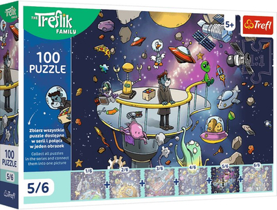 Puzzle Trefl The Treflik Family Bert in Space, 100 copë, për fëmijë 5+