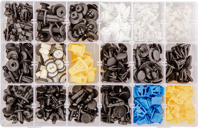 Set kapëse plastike për vetura Neo Honda 11-956, 418 copë, i zi