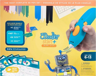 Stilolaps 3D 3Doodler Start Plus Costc Extended Set, majë 0.77mm, për kalamaj, ngjyrë turquoise