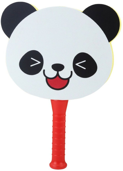 Set lodrash me raketa Soft Foam Panda Bouncing Paddles, 2 copë, shkumë e butë, shumëngjyrëshe