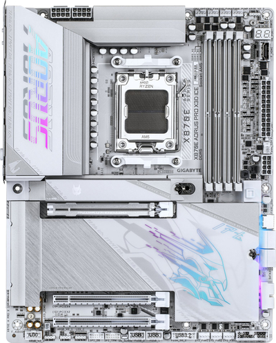 Pllakë amë Gigabyte X870E Aorus Pro X3D ICE, DDR5, PCIe 5.0, e bardhë