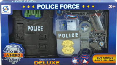Set lodër policie me jelek, gjerra policie, shumëngjyrësh