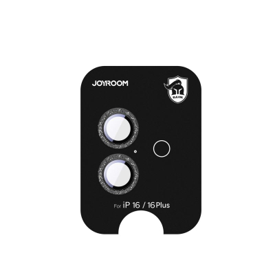 Mbrojtës kamere Joyroom JR-MSF0298 për iPhone 16 16 Plus, xham 0.3mm 9H, i zi