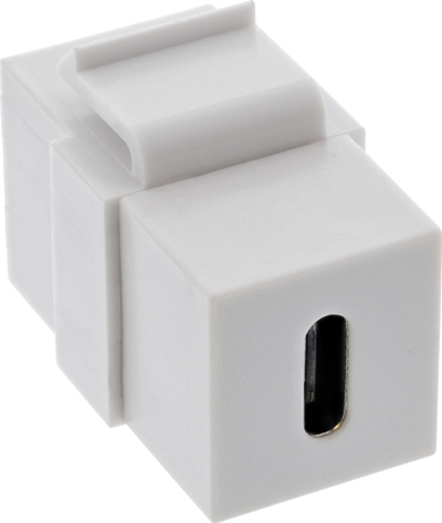 Modul snap-in INLINE USB C, 1 portë, Power Delivery, i bardhë