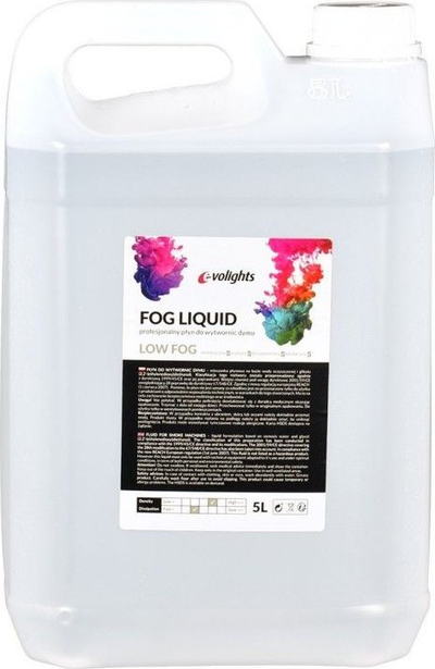 Lëng tymi Evolights Low Fog, 5L, për efekt mjegulle të ulët, transparent