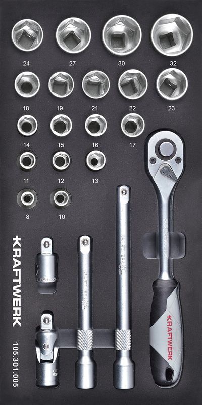 Set me arpion të kthyeshëm Kraftwerk 105.301.005, 1/2'', 23 copë, 20 x 40