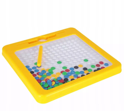 Tabllo magnetike edukative OZ, 26x26cm, me stilolaps edhe shabllone, e verdhë