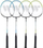 Set badminton për 4 veta, me rrjetë, raketa çeliku, shumëngjyrëshe