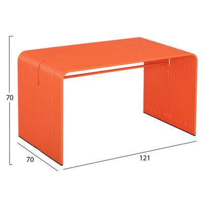 Tavolinë Serie Intrepid prej alumini 121x70x70Hcm (HM6330.09), portokalltë
