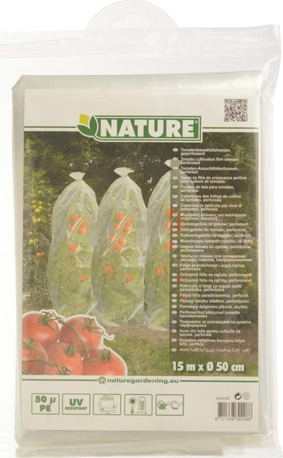 Mbulesë plastike Nature Shumee për domate, 15 m, 50 cm, transparente