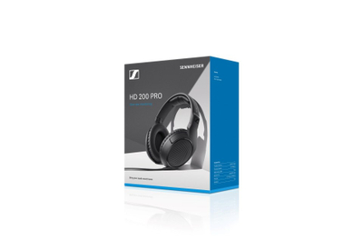 Kufje Sennheiser HD 200 PRO, rreth veshit, me kabllo, të zeza