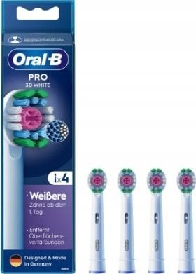 Koka zëvendësuese furçe dhëmbësh Braun Oral B Pro 3D White, set 4 copë, e bardhë