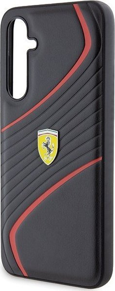 Mbrojtëse telefoni Ferrari Samsung Galaxy S23 FE Carbon Twist, PU leather, e zezë