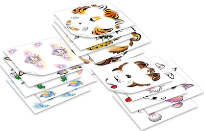 Set tatuazhesh për fytyrë Face Paintoos Party Pack, 20 lloj-lloj dizajnesh, për mosha 4+, shumëngjyrëshe
