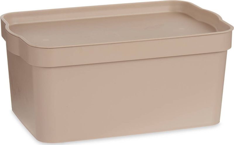 Kuti ruajtëse plastike, 7.5L, 21.5 x 14.5 x 32 cm, beige
