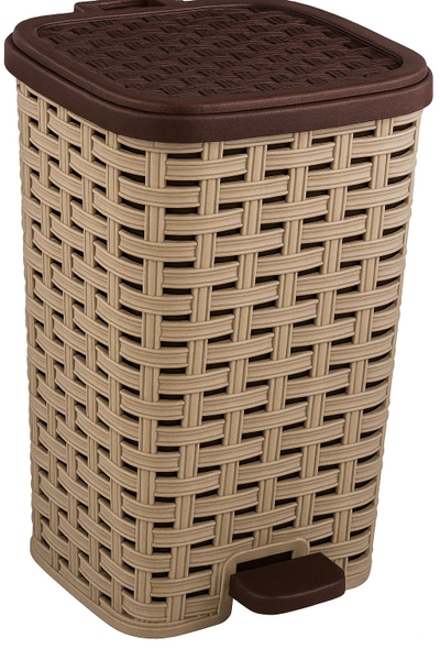 Kosh plehrash Katex Rattan, me pedale, 12L, bezhë