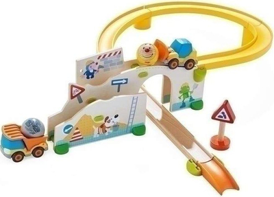Pistë ndërtimi HABA Kullerbu Construction Site, set ndërtimi me toptha, për kalamaj 2+