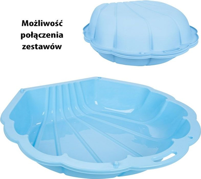 Pishinë me rërë guaskë Woopie 3n1, 90x84x19 cm, blu e çelët