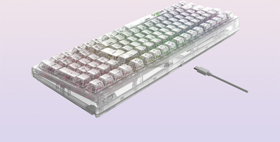 Tastierë mekanike gaming Havit KB875L, 98 taste, RGB, transparente