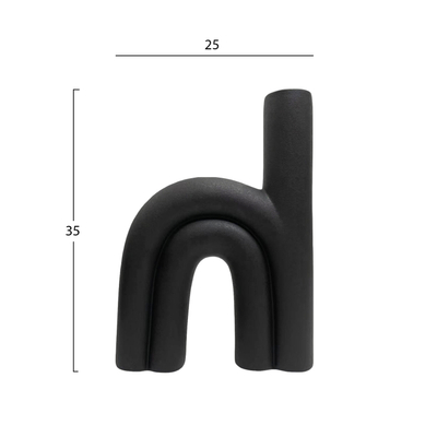 Dekor tavoline qeramike Arcon 25,5x6x34Hcm (HM4638.02), zezë