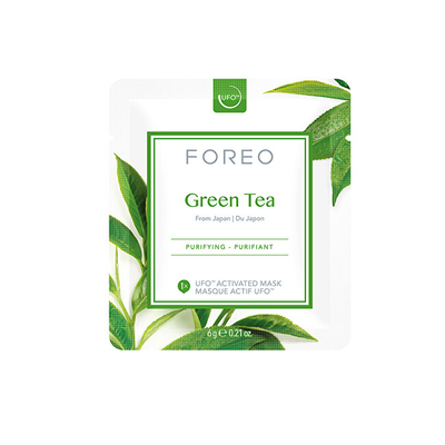 Maskë freskuese dhe qetësuese për fytyrë Foreo Green Tea, 6 X 6 g
