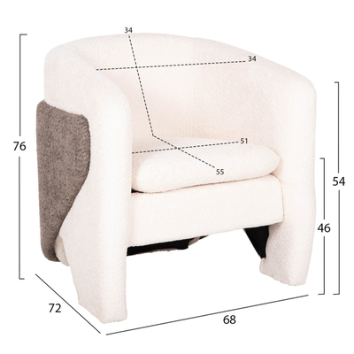 Kolltuk Doper 68x72x76Hcm (HM9590.06), bardhë/ gri