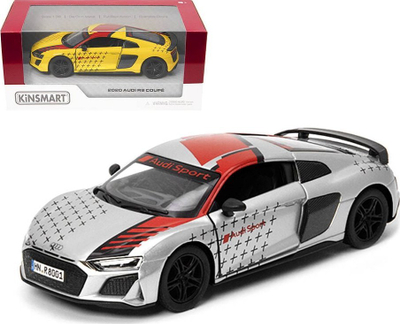 Makine lodër metalike Kinsmart Audi R8, shkallë 1:36, me Pull Back, ngjyra MIX