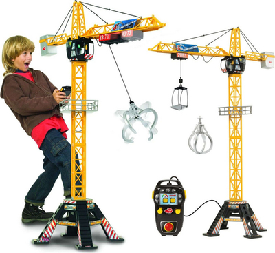 Vinç lodër me telekomandë Dickie Mega Crane, 120 cm, i verdhë me të zezë