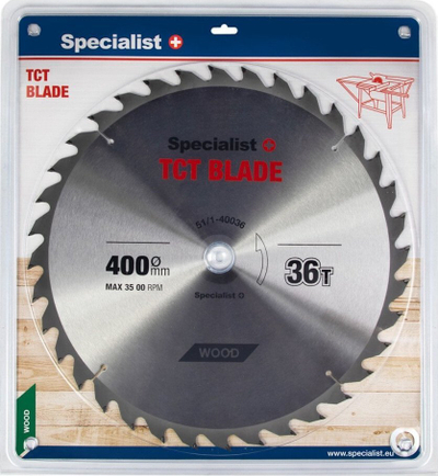 Disk sharrë Specialist TCT Blade, 400mm, 36 dhëmbë, metalik