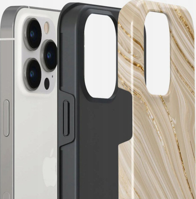 Këllëf telefoni Full Glam për iPhone 14 Pro, i fortë MagSafe, bezhë