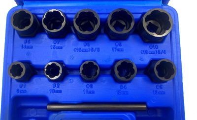 Set çelësash për vida dhe arra të prishura Forsage F-912U3, 9-19 mm, 3/8"