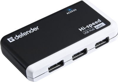 HUB USB Defender Quadro Infix 83504, 4 porta, USB 2.0, i zi me të bardhë