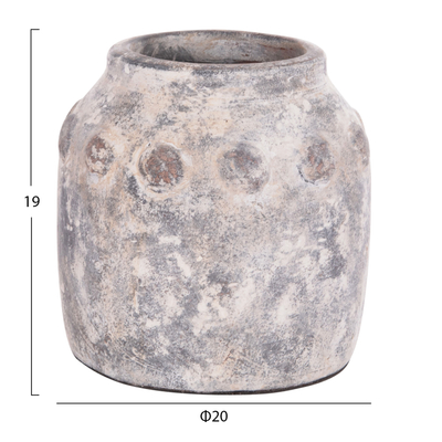 Vazo dekorative VERMO HM4392, terrakote, 20x19 cm, gri