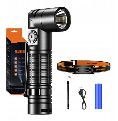 Elektrik koke Superfire Multifunctional, LED, karikim USB C, i zi