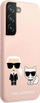 Kapak telefoni Karl Lagerfeld Silicone Iconic Karl &amp; Choupette, për Samsung Galaxy S22 Plus, rozë e çelët