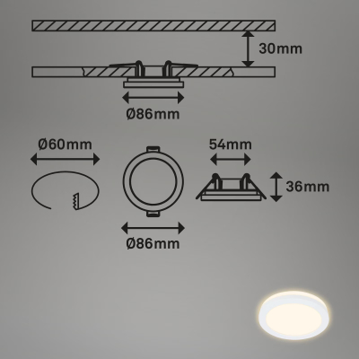Ndriçues Briloner LED 8,4 cm, 3x3W, 350 lm, i bardhë